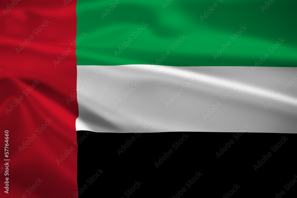United Arab Emirates flag blowing in the wind