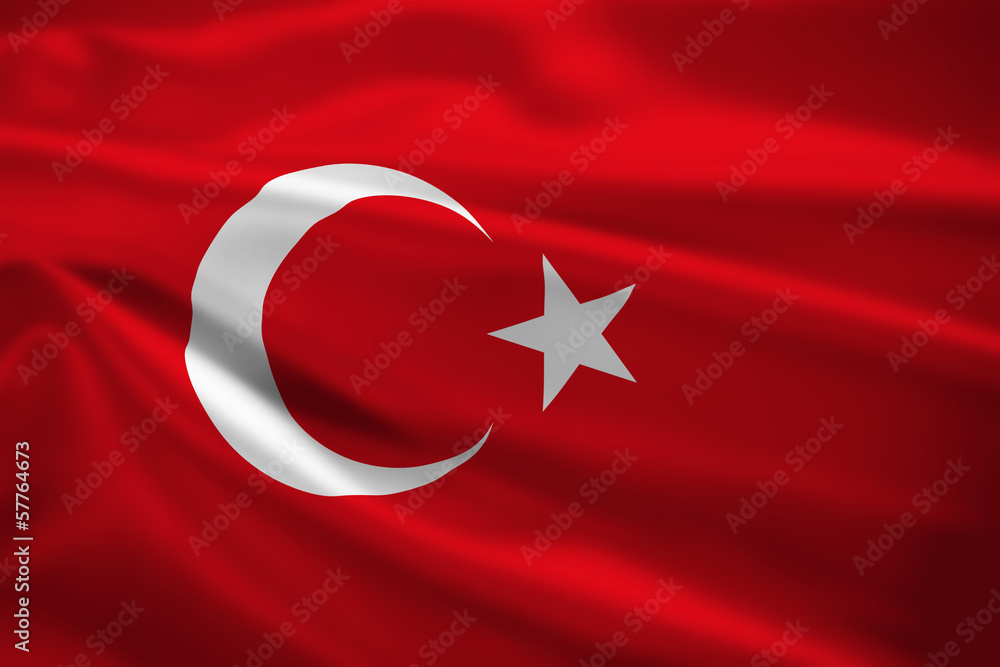 Turkey flag blowing in the wind