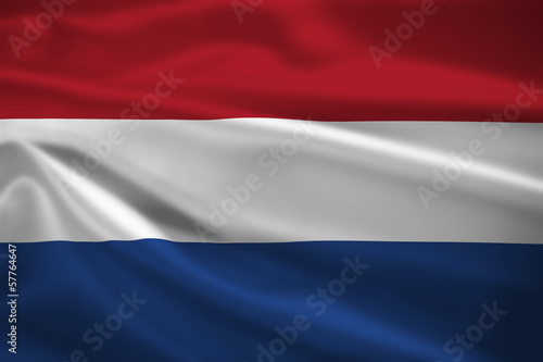 The Netherlands flag blowing in the wind