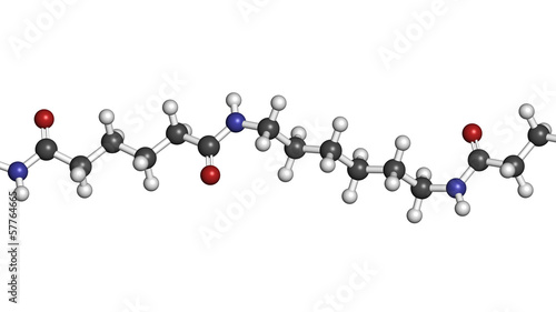 Photos Nylon (nylon-6,6) plastic polymer, chemical structure