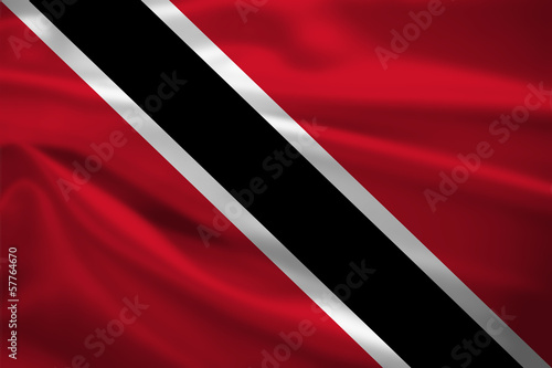 Trinidad and Tobago flag blowing in the wind