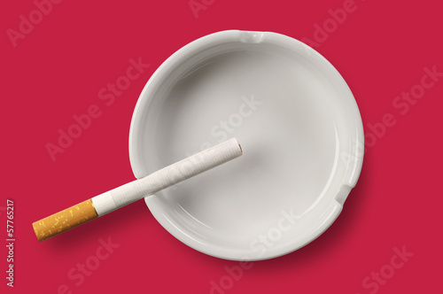 Bild auf Leinwand White ashtray and cigarette