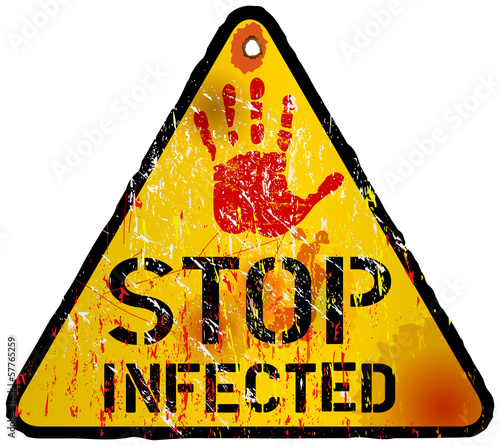 computer virus alert sign, vector eps 10