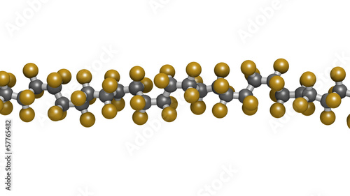 Polytetrafluoroethylene (PTFE) polymer, chemical structure