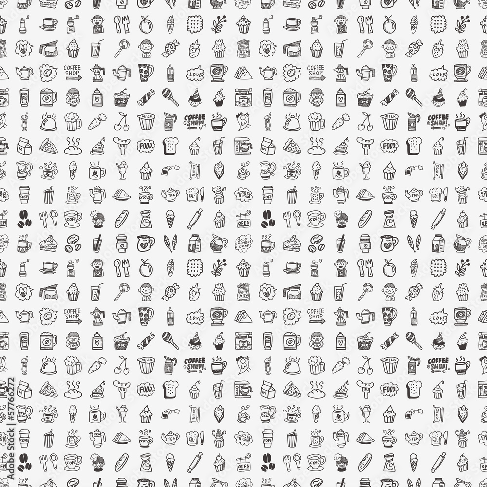 seamless doodle coffee pattern background seamless doodle coffee pattern background
