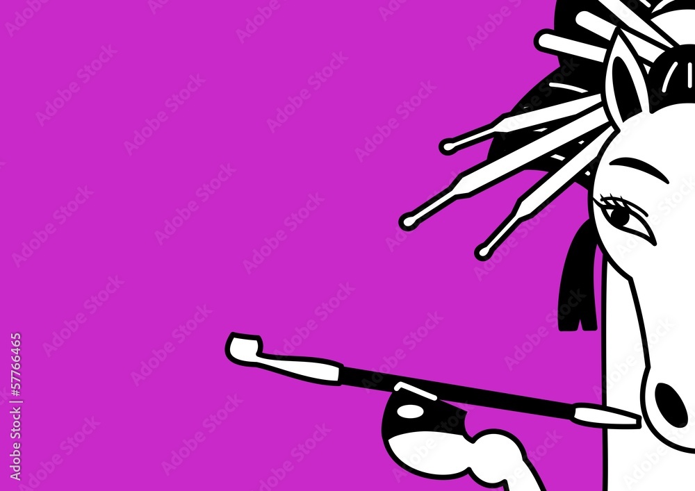 Fototapeta premium 馬の芸者、モノクロ