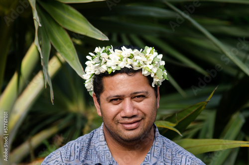 Portrait of Polynesian Pacific Island Tahitian mature man Aituta