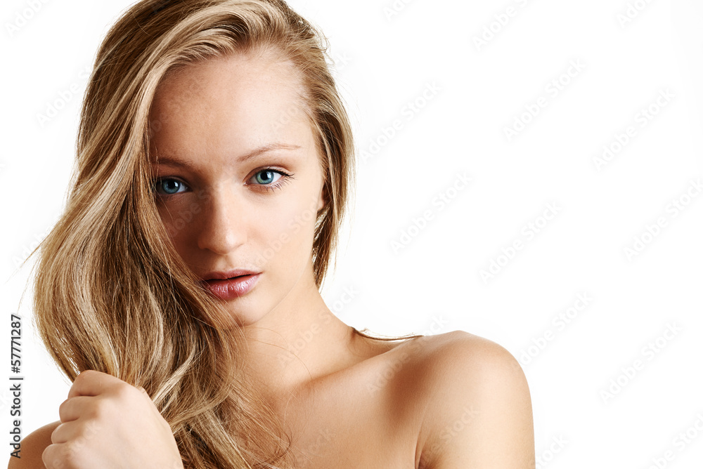Portrait of young girl with long hair Portrait of young girl with long hair