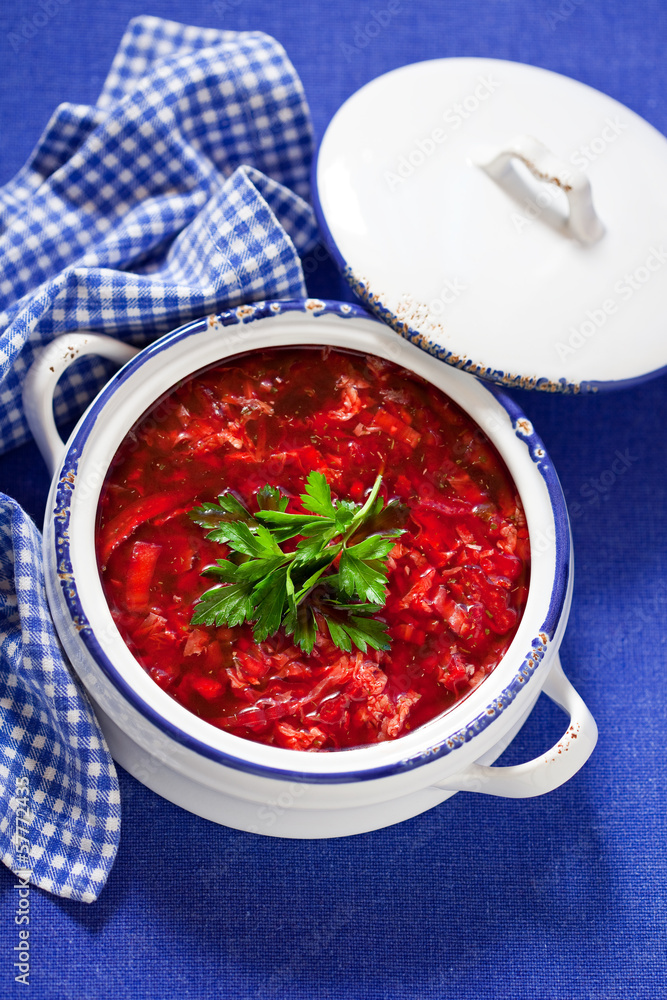 Russian and ukrainian national beetroot soup (Borsch) Russian and ukrainian national beetroot soup (Borsch)