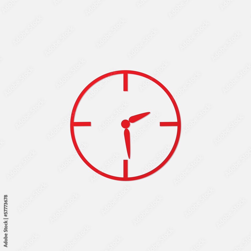Vector red clock icon Vector red clock icon