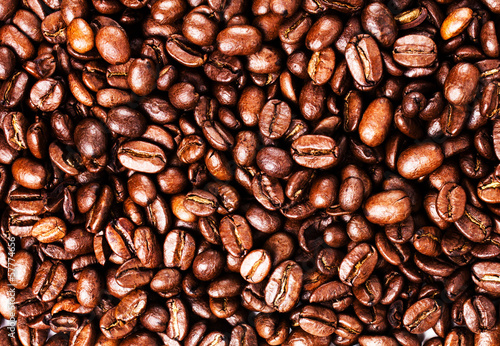 Coffee bean  background with copyspace for text. Coffee backgrou