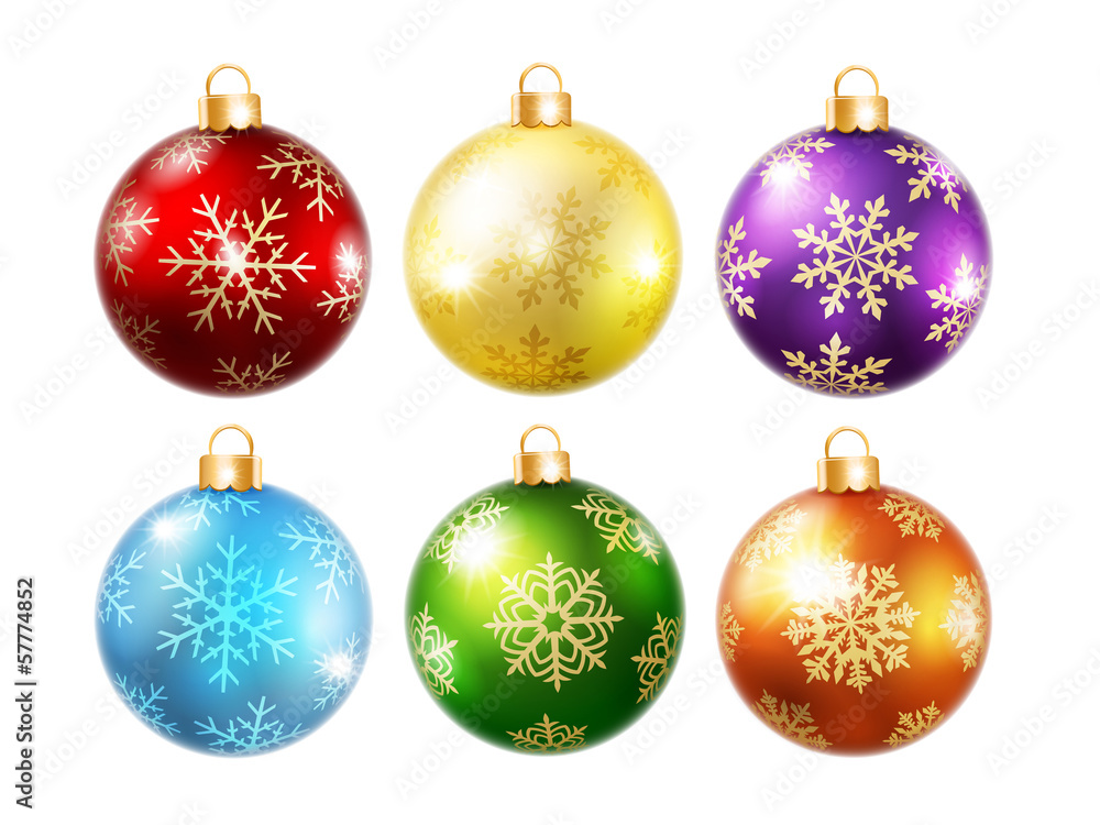 Collection of isolated christmas balls Collection of isolated christmas balls