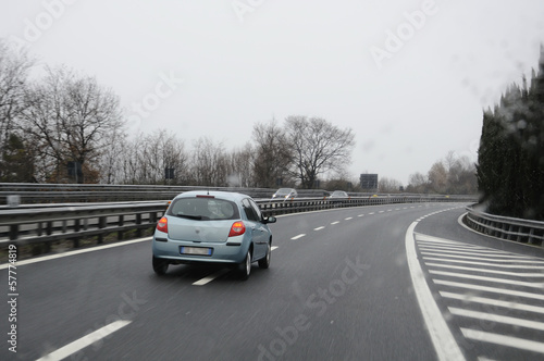 bad weather on the motorway