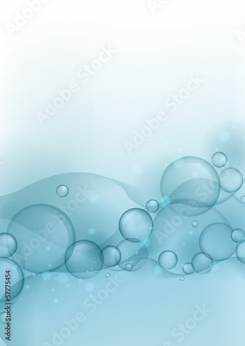 Blue Glowing Bubbles Background.