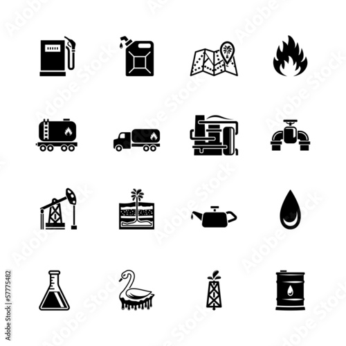 vector oil icon set
