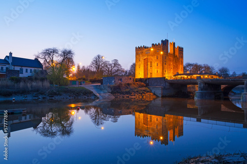 Photography Bunratty castle at night in Co. Clare, Ireland