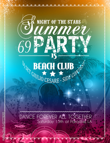 Beach Party Flyer for your latin music event