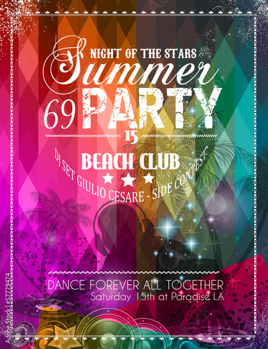 Beach Party Flyer for your latin music event