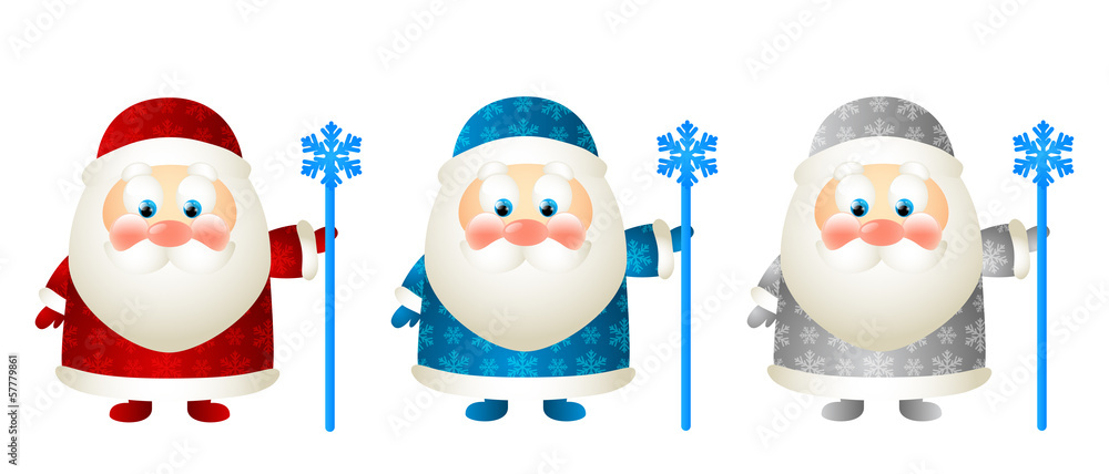 Set of cute Santa characters Set of cute Santa characters