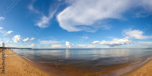 Sea beach with some cloud in sunny day near Sopot, Poland.