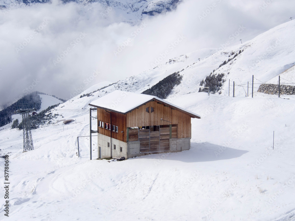 Home on snow at jungfraujoch,Switze rland Home on snow at jungfraujoch,Switze rland