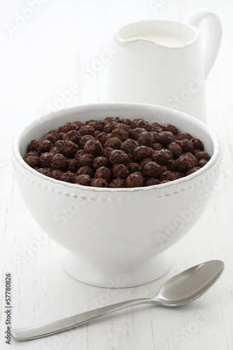 Delicious healthy kids chocolate cereal photo