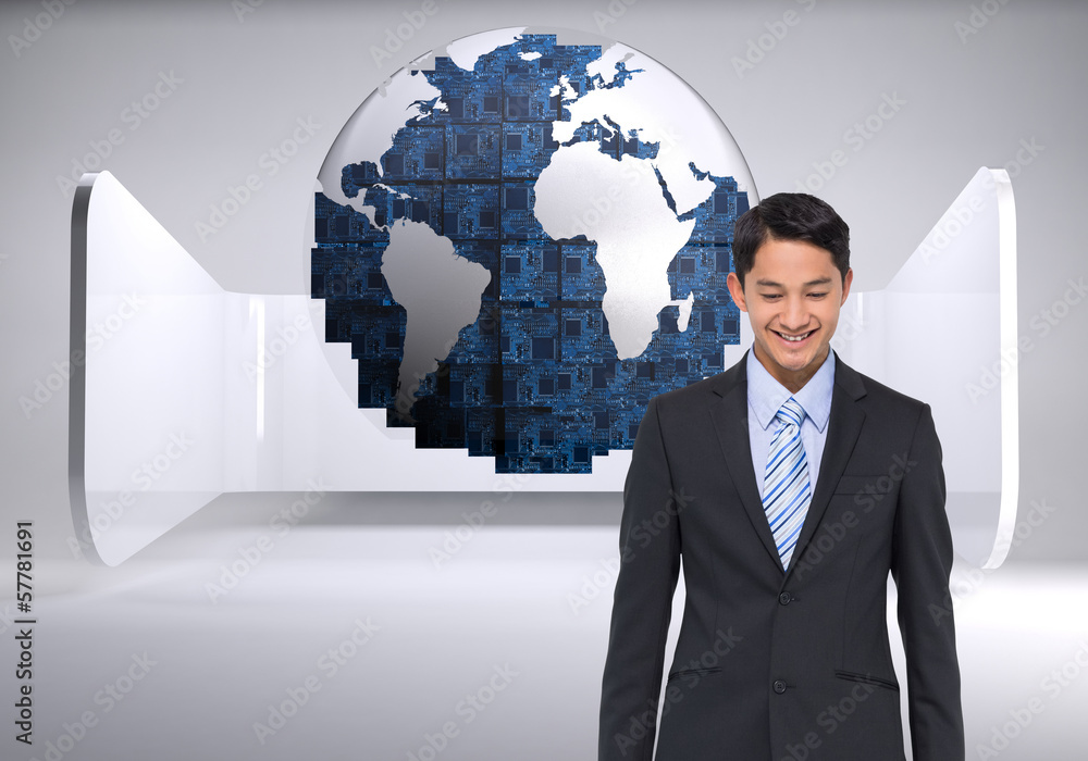 Composite image of smiling asian businessman Composite image of smiling asian businessman
