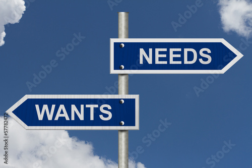 Wants versus Needs photo