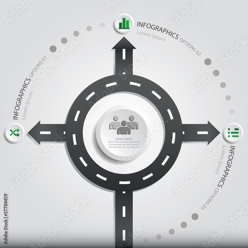Street Road & Sign Infographics Design Template