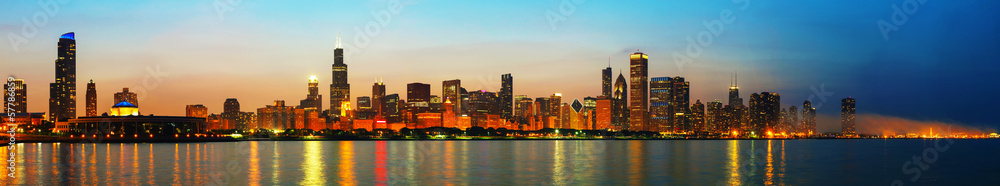 Chicago downtown cityscape panorama