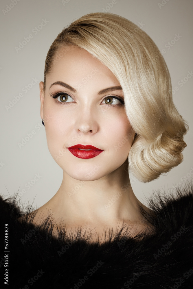 Fototapeta premium Retro portrait of a beautiful woman