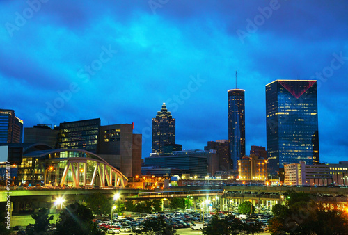 Downtown Atlanta at night time