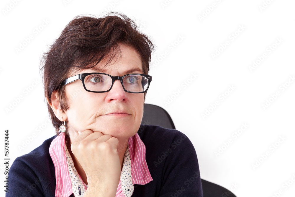 Portrait of a business woman with glasses Portrait of a business woman with glasses
