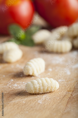 Uncooked freh gnocchi