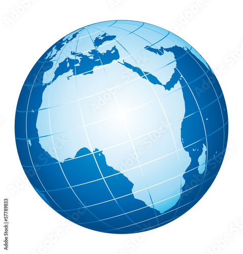 World globe icon. African view.