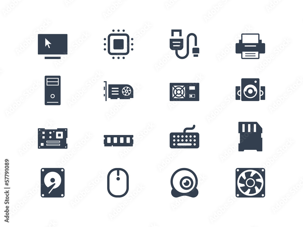 Computer hardware icons