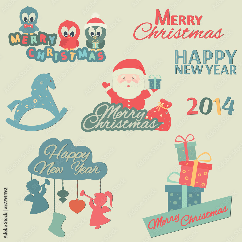 Fototapeta premium Christmas elements.