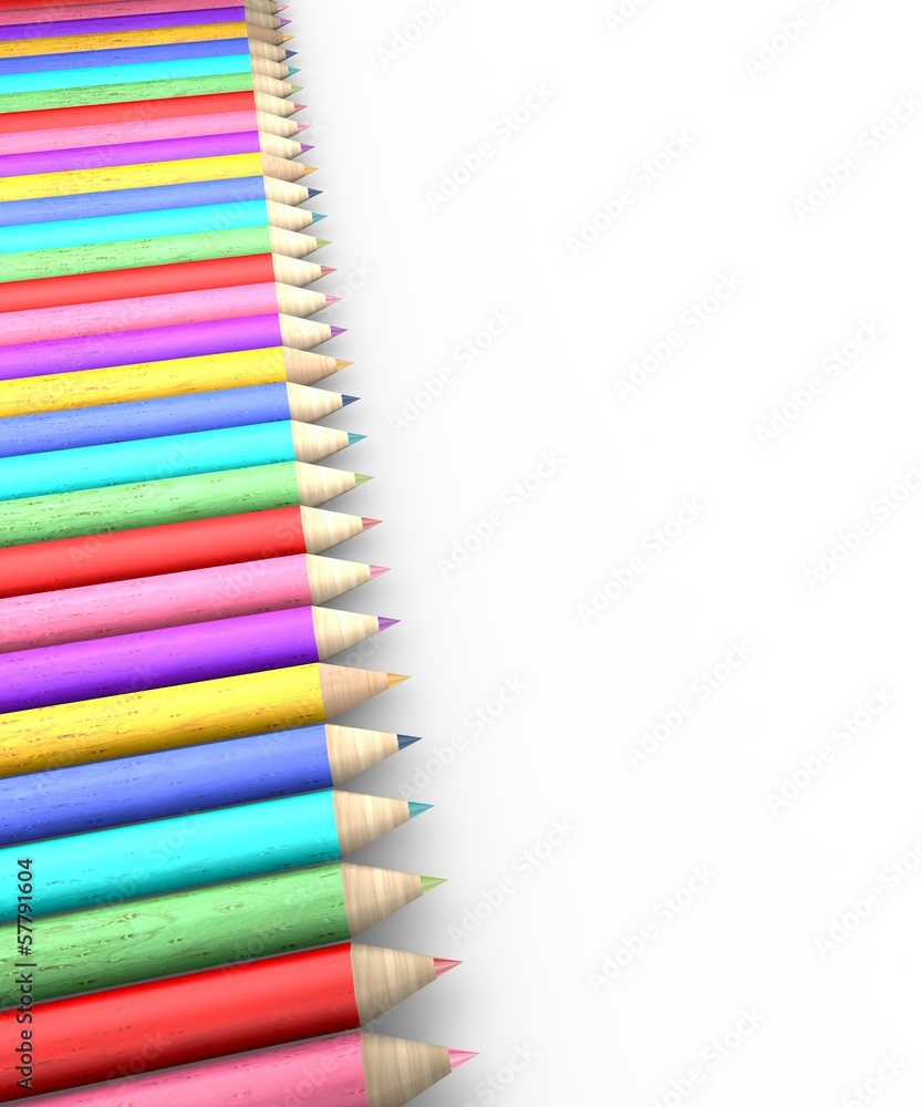 Matite colorate in fila, pastelli Stock Illustration | Adobe Stock