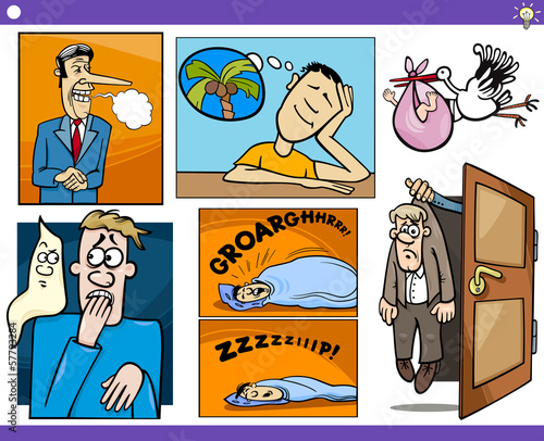 cartoon concepts and ideas set