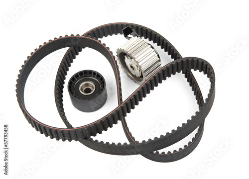Obraz na płótnie Timing belt with rollers isolated