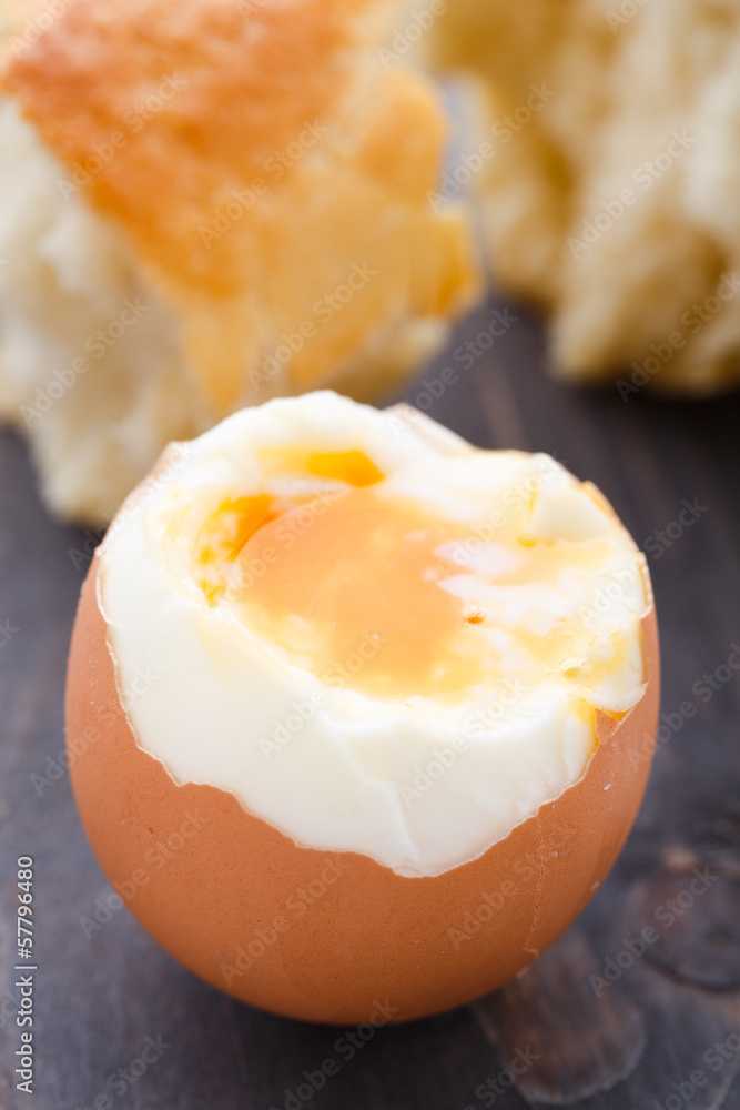 Soft egg with fresh baguette Soft egg with fresh baguette