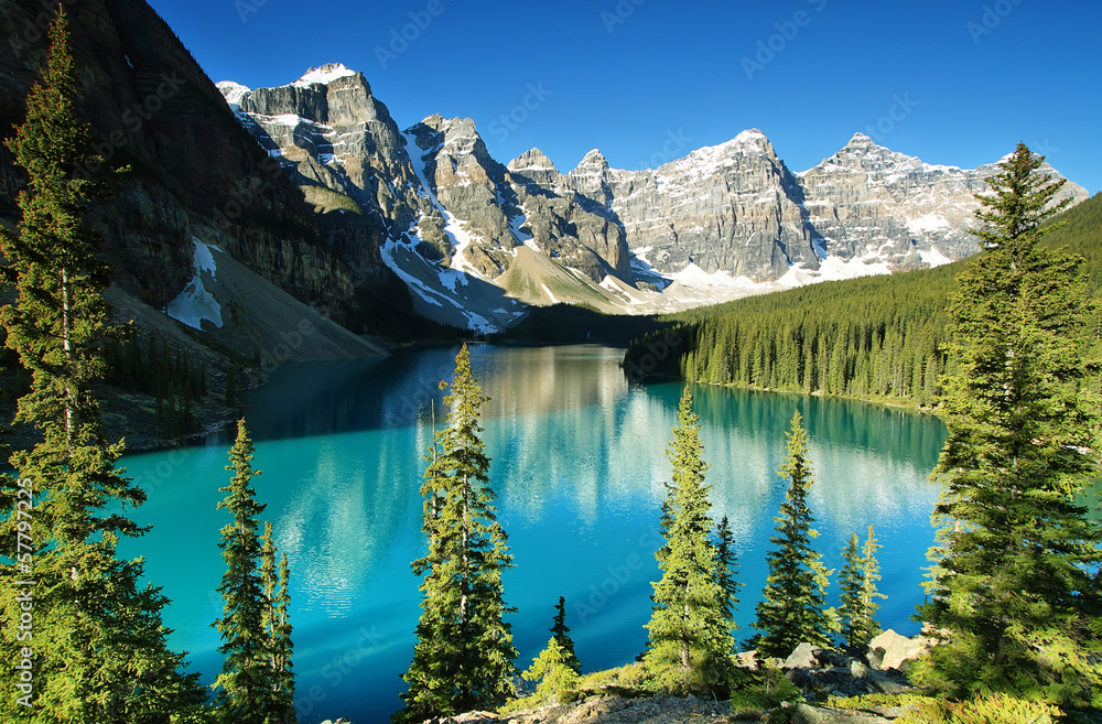 Lake Moraine, Banff national park - obrazy, fototapety, plakaty 