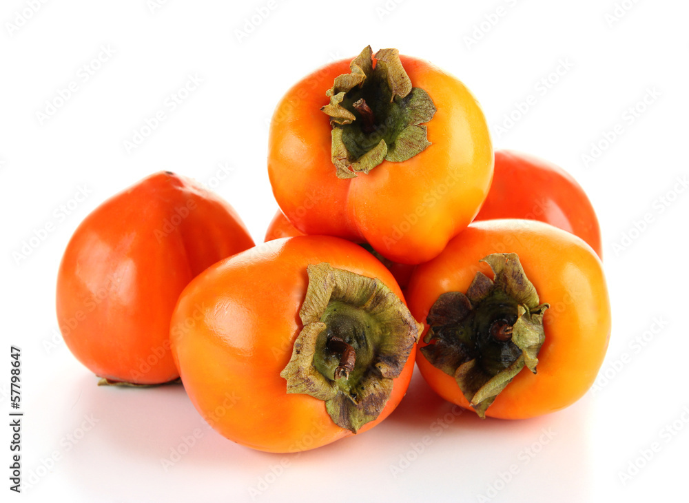 Ripe persimmons isolated on white Ripe persimmons isolated on white