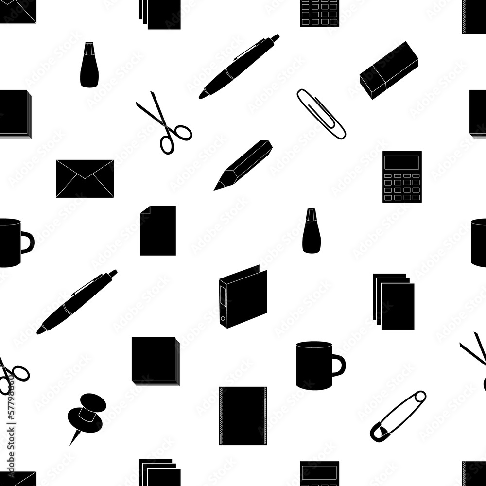 office icon black seamless pattern eps10 office icon black seamless pattern eps10