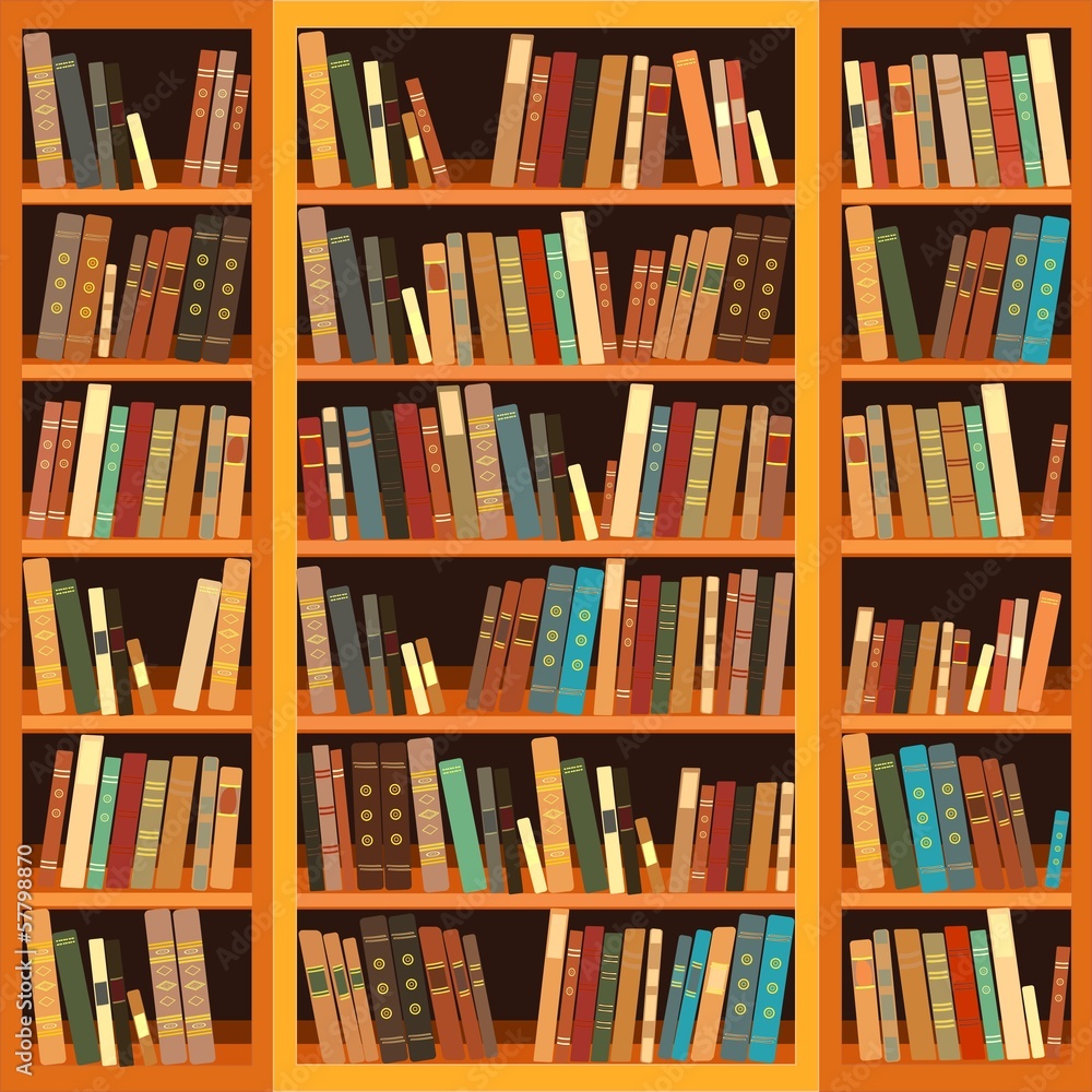 Large bookcase with different books Large bookcase with different books