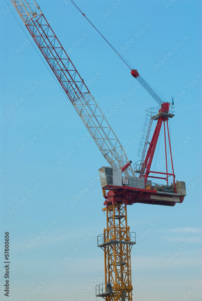 construction crane on blue sky