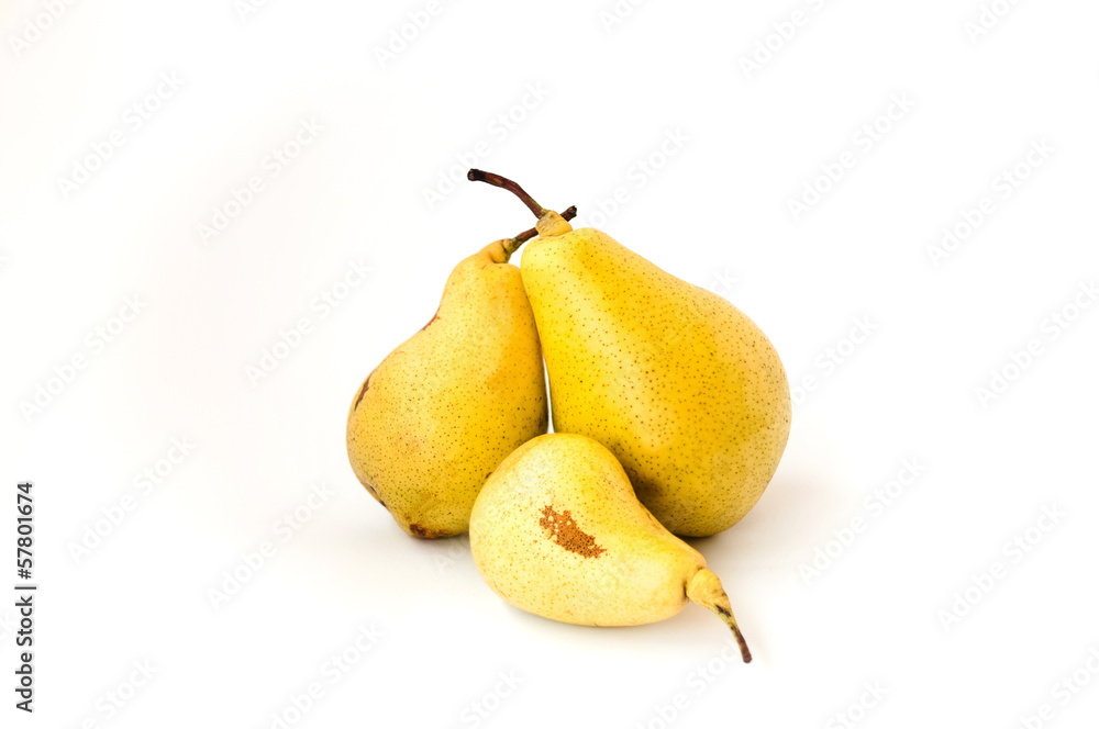 Three pears on white background Three pears on white background