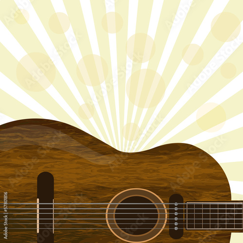 Guitar with sunburst background photo