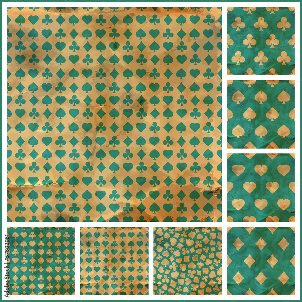 Card suits. Seamless pattern.