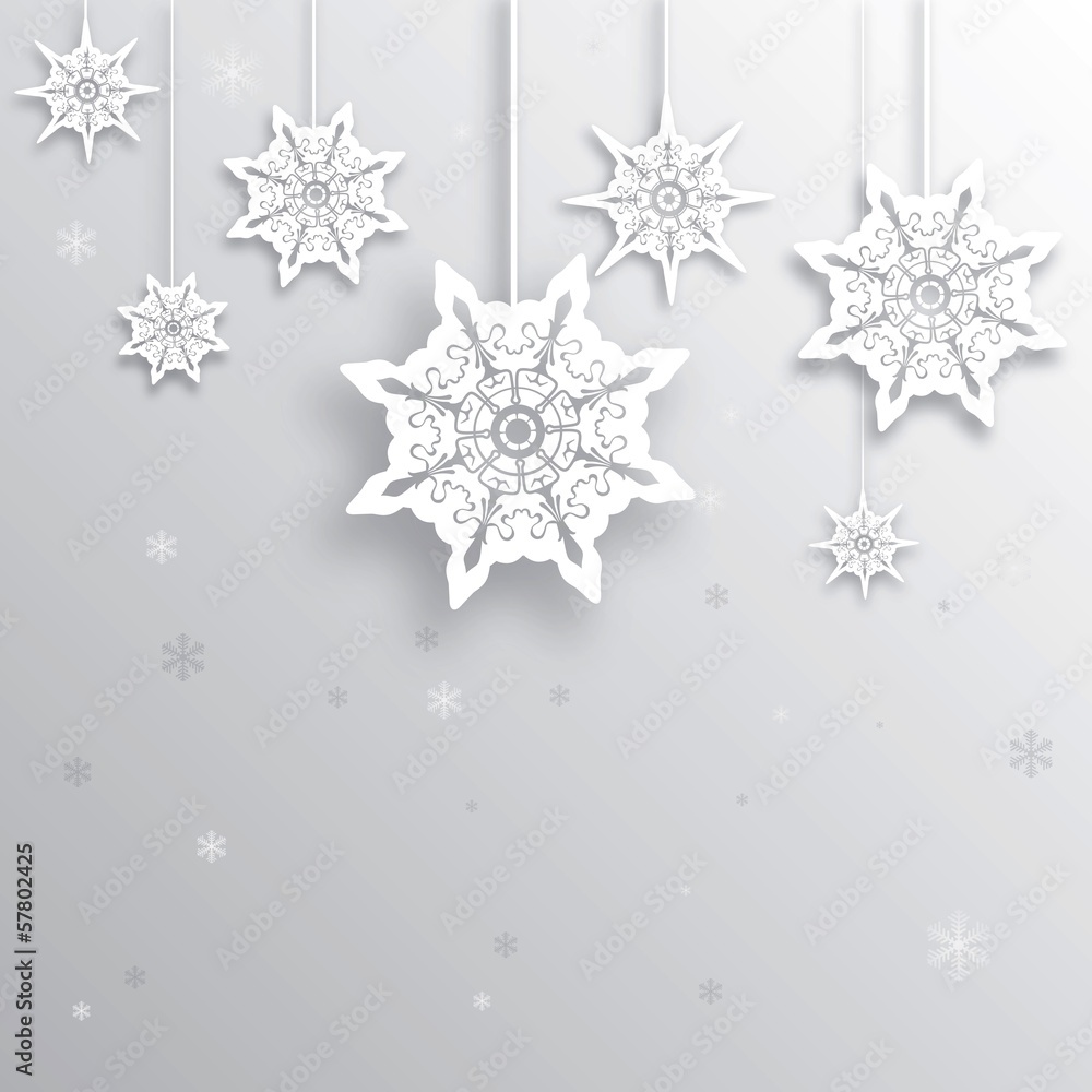 Fototapeta premium Christmas greeting with decorative snowflake